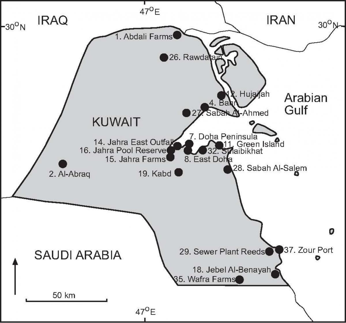 kort over kabd kuwait