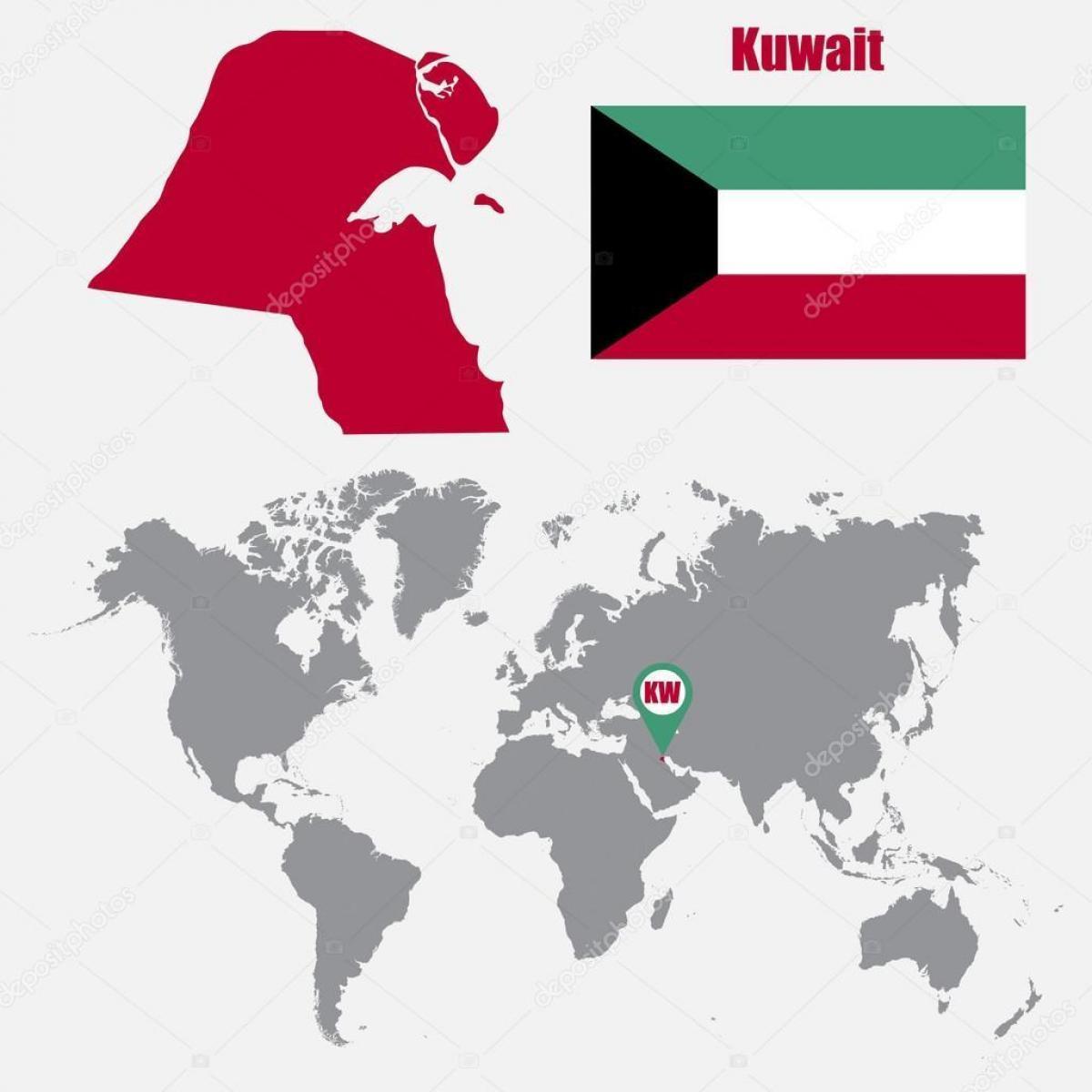 kuwait kort i verden kort
