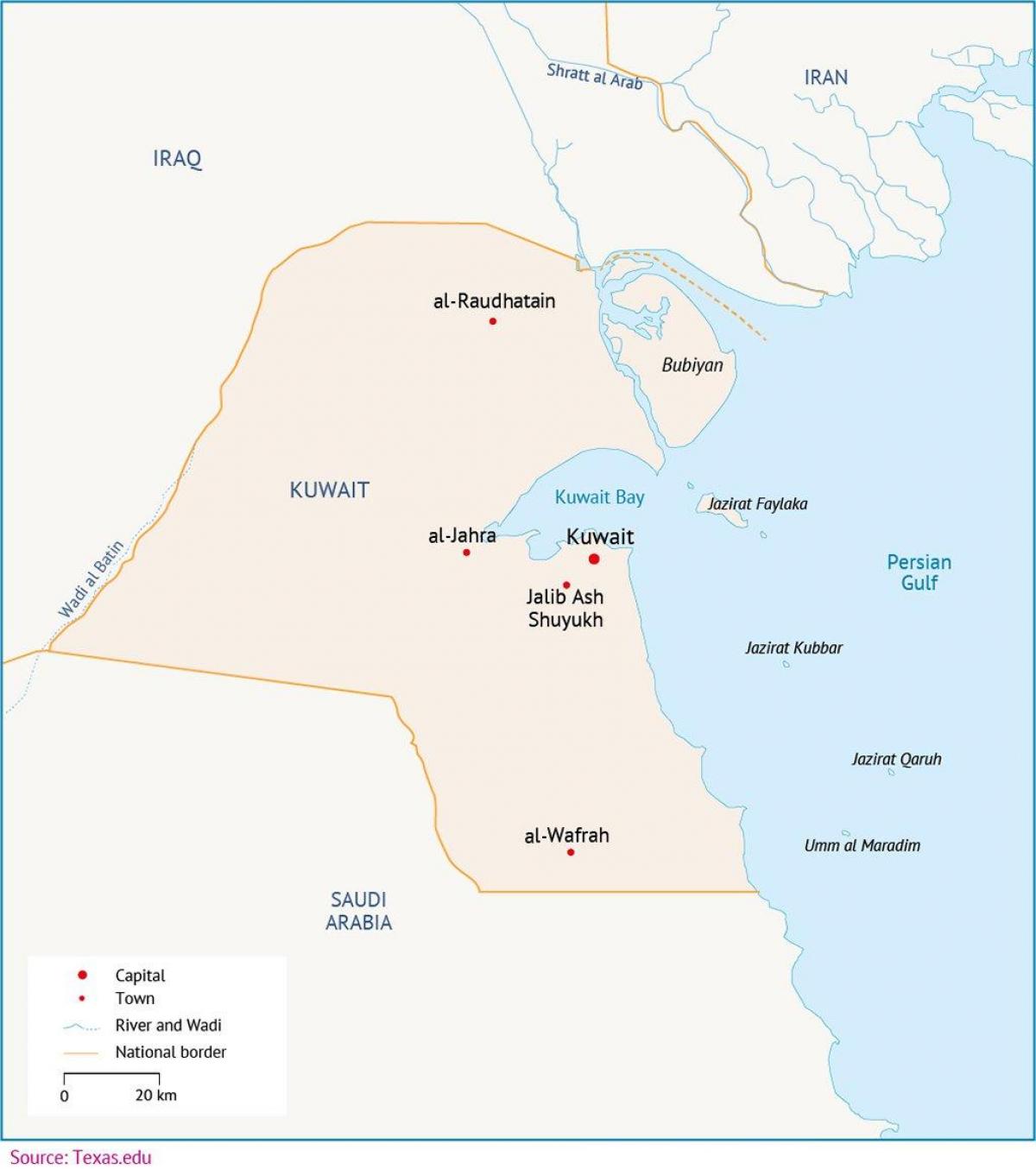 kort over al-zour kuwait