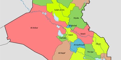 Kuwait kort med blokke