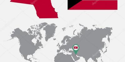Kuwait kort i verden kort